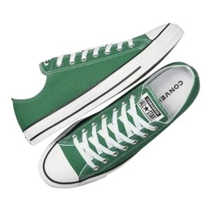 Converse Green Low-Top Canvas Sneakers with White Accents